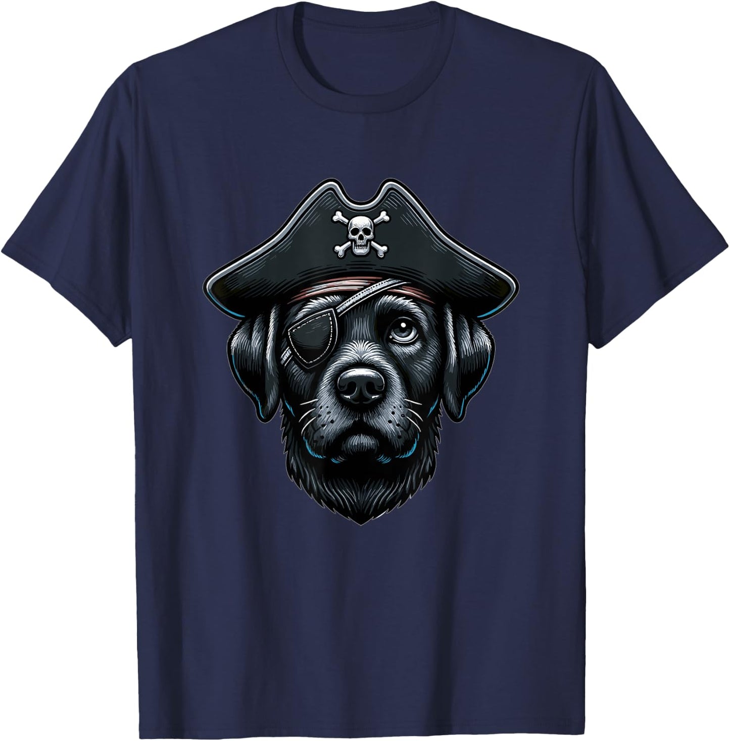 Black Labrador Pirate Dog Halloween Party Women Kids T-Shirt - T-Shirt | Navy