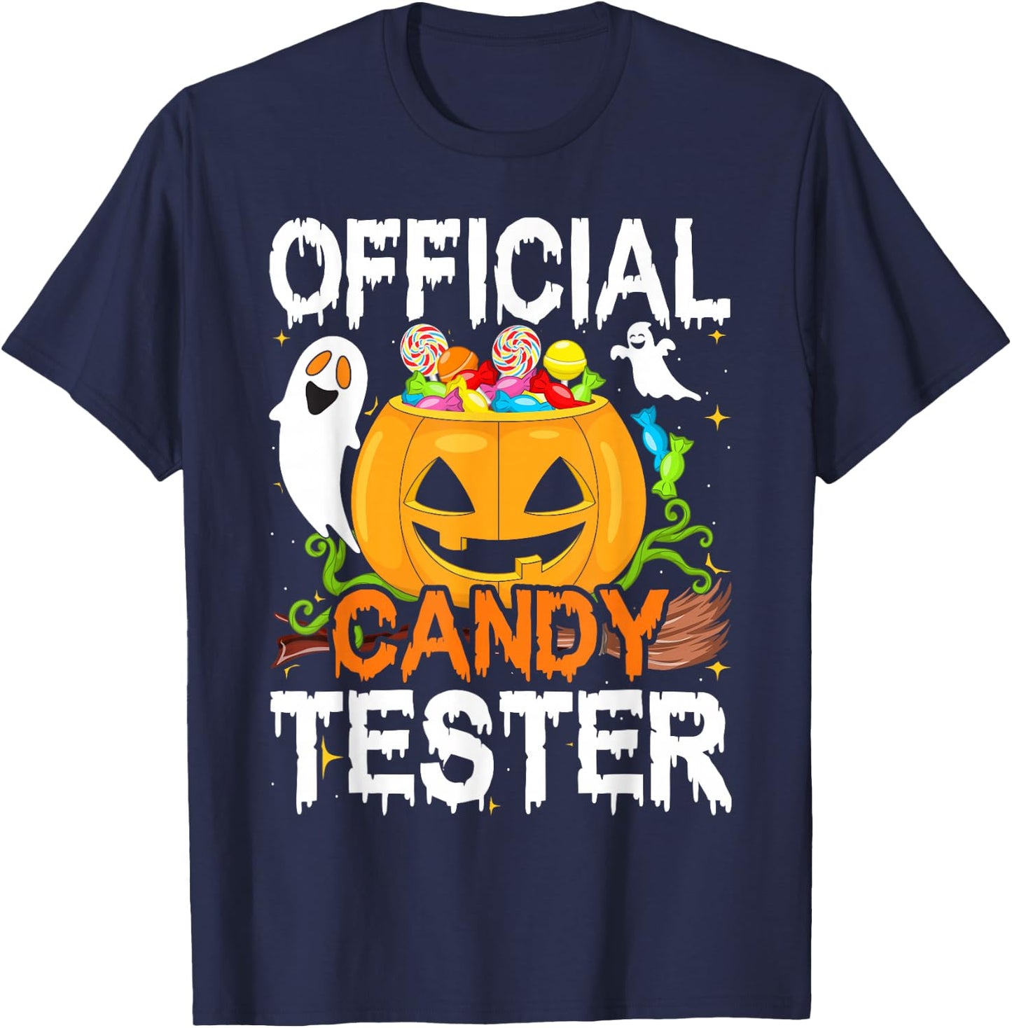 Halloween Party, Halloween Pumpkin Official Candy Tester T-Shirt - T-Shirt | Navy