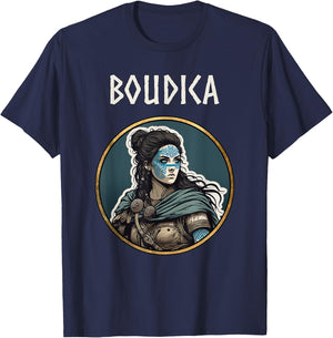 Boudica Queen of the Iceni Ancient Britain History T-Shirt - T-Shirt | Navy