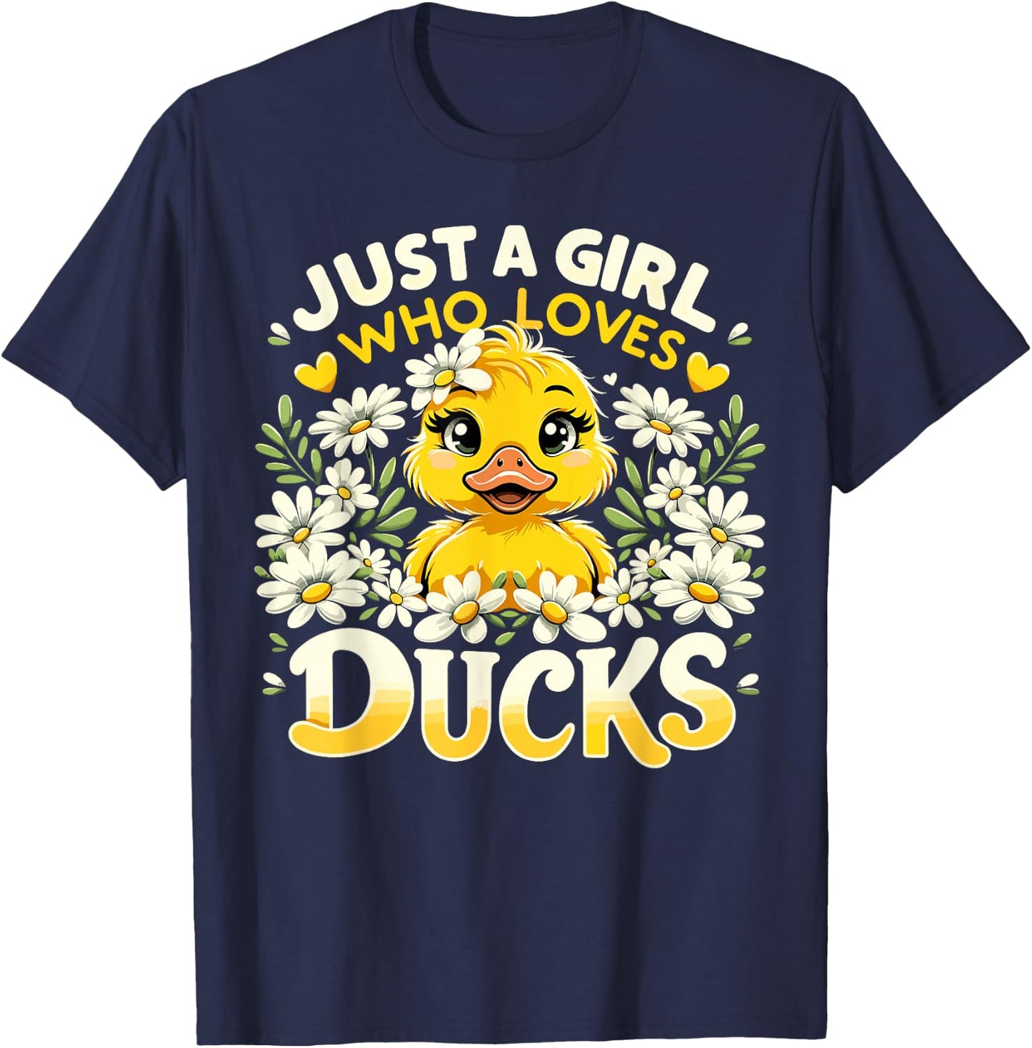 Just A Girl Who Loves Ducks Cute Duck T-Shirt - T-Shirt | Navy