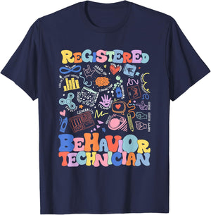 Women Registered Behavior Technician RBT Graduation ABA T-Shirt - T-Shirt | Navy