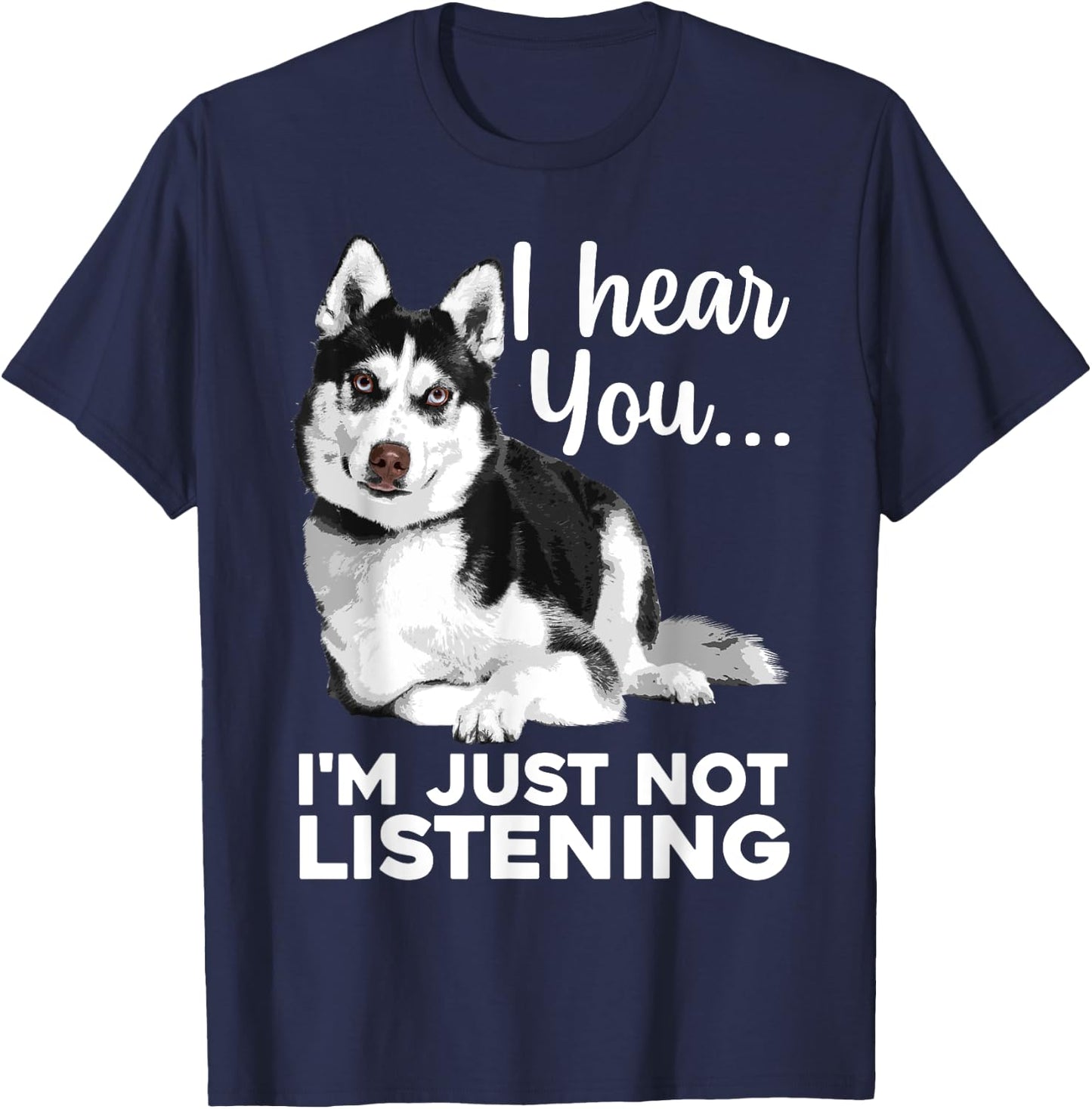 Funny Husky Dog Art Women Kids Siberian Husky Lover T-Shirt - T-Shirt | Navy