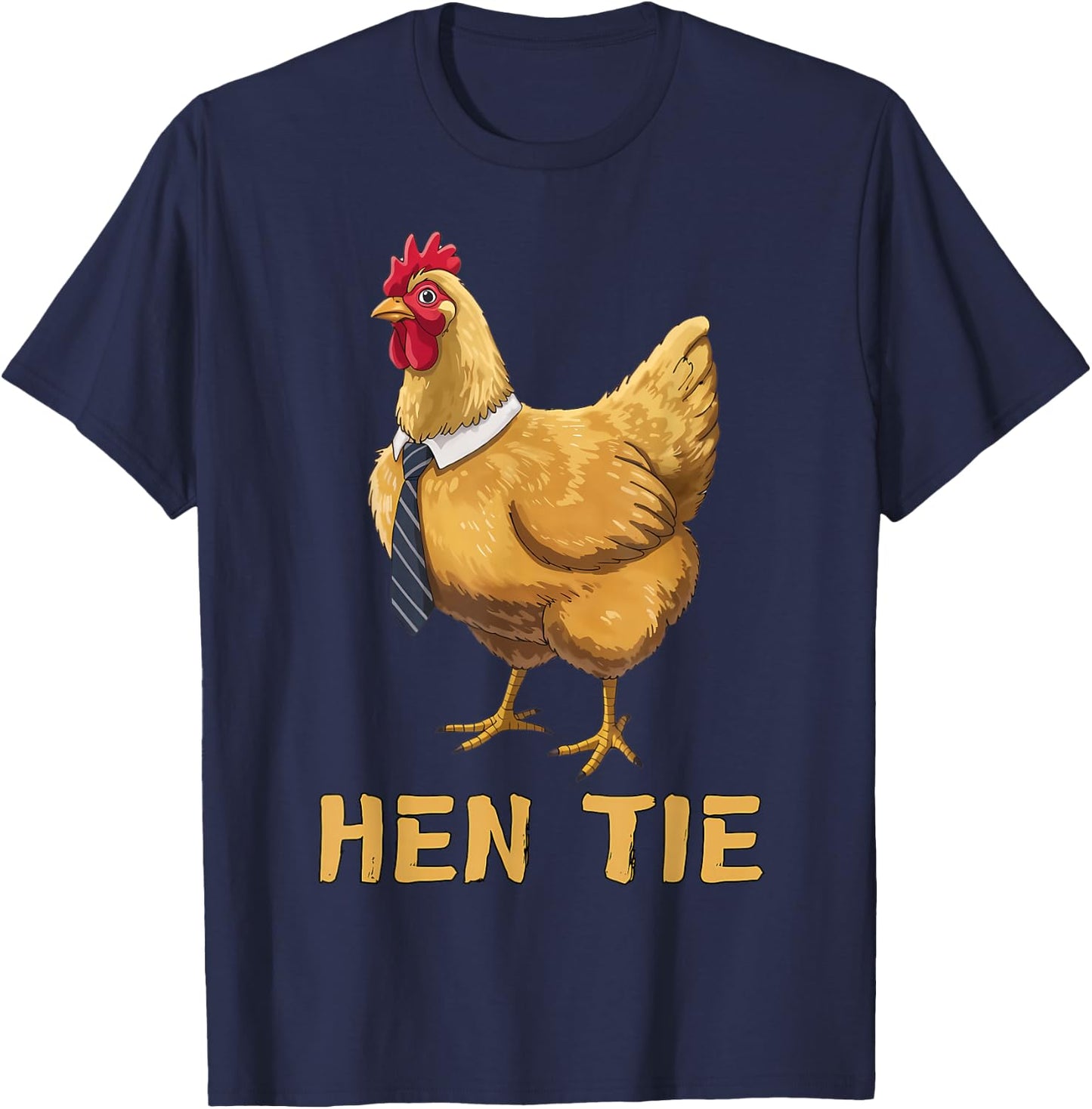 Hen Tie Funny Chicken Anime Lover Shirts Humor Graphic T-Shirt - T-Shirt | Navy