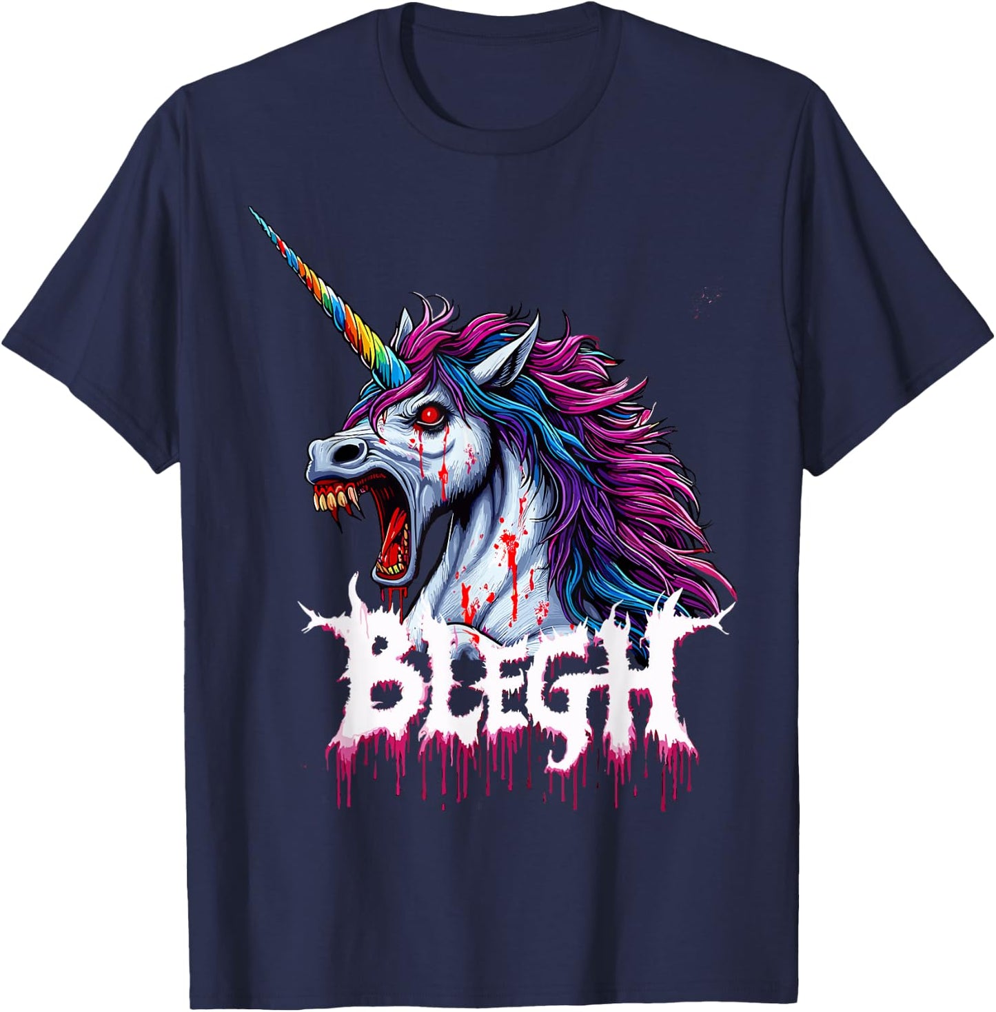Metal Unicorn Blegh T-Shirt - T-Shirt | Navy