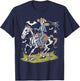 Funny Cowgirl Skeleton Riding Horse Spooky Halloween Western T-Shirt - T-Shirt | Navy