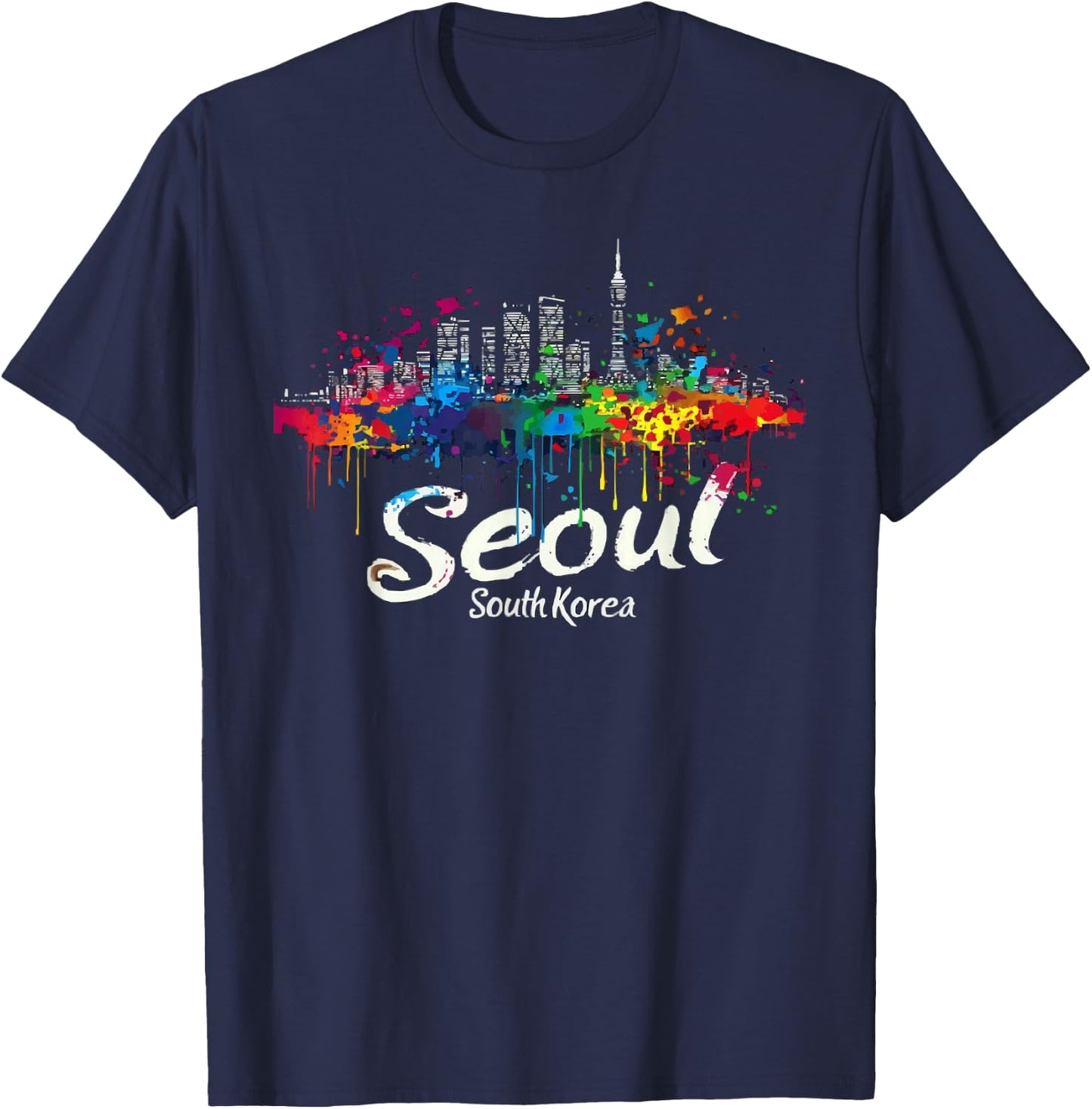 Seoul South Korea Travel Vacation Saranghae I Love Seoul T-Shirt - T-Shirt | Navy