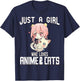 Just a Girl who Loves Anime and Cats Lover for Teen T-Shirt - T-Shirt | Navy