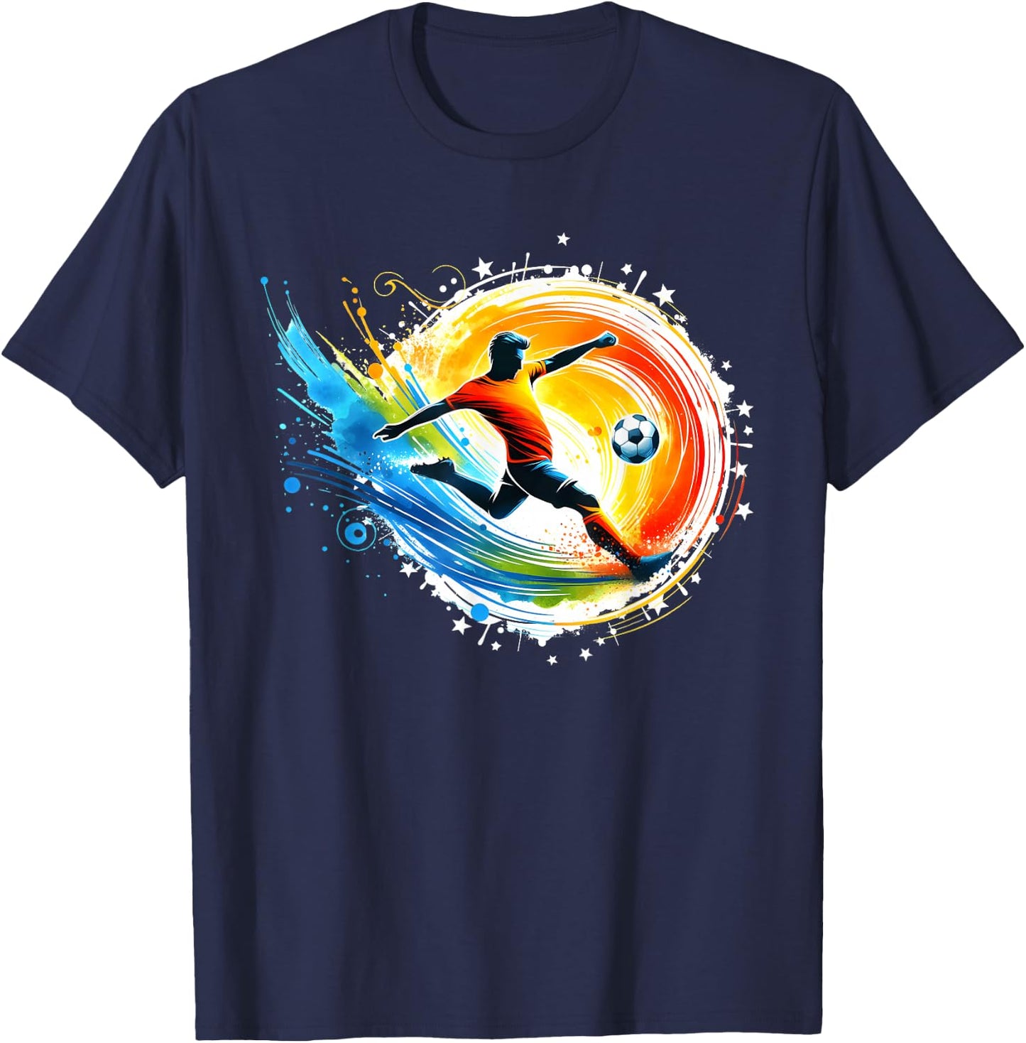 Soccer Player Sports Vintage Men Boys Soccer Ball Soccer T-Shirt - T-Shirt | Navy