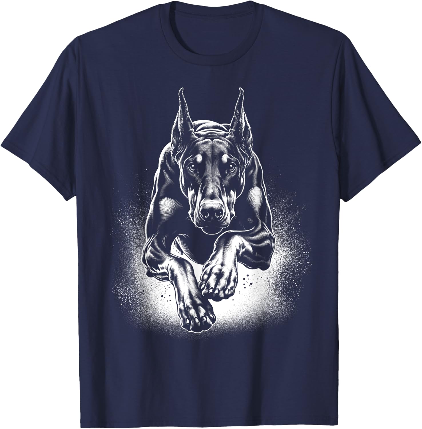 Cool Doberman Dog in Jump T-Shirt - T-Shirt | Navy