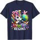 Cute Unicorn School Teacher Pre-K Where The Adventure Begins Women Kids T-Shirt - T-Shirt | Navy