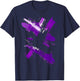 Purple And Black Brush Strokes T-Shirt - T-Shirt | Navy