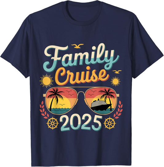 Family Cruise 2025 Matching Vacation 2025 Family Cruise T-Shirt - T-Shirt | Navy