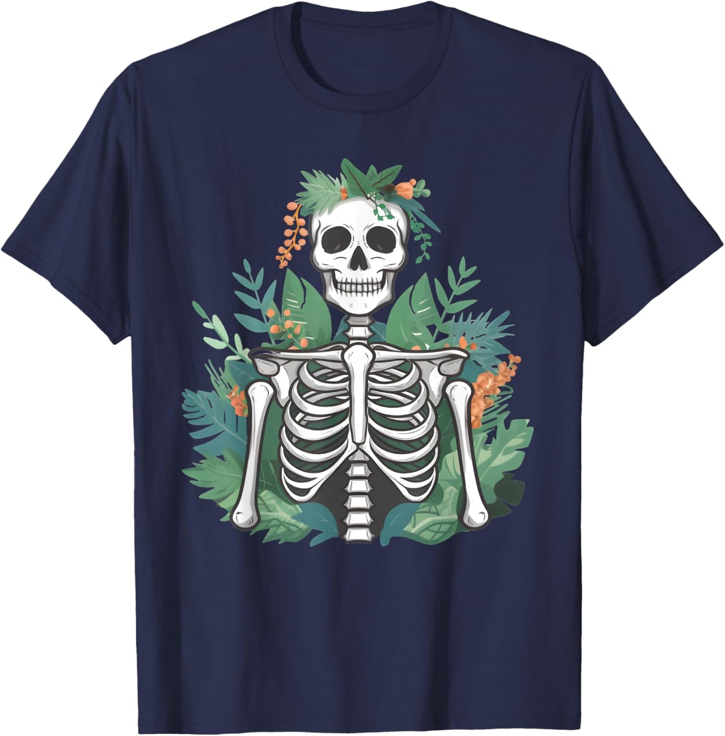 Funny Halloween Skeleton Plants Costume Gardener Men Women T-Shirt - T-Shirt | Navy