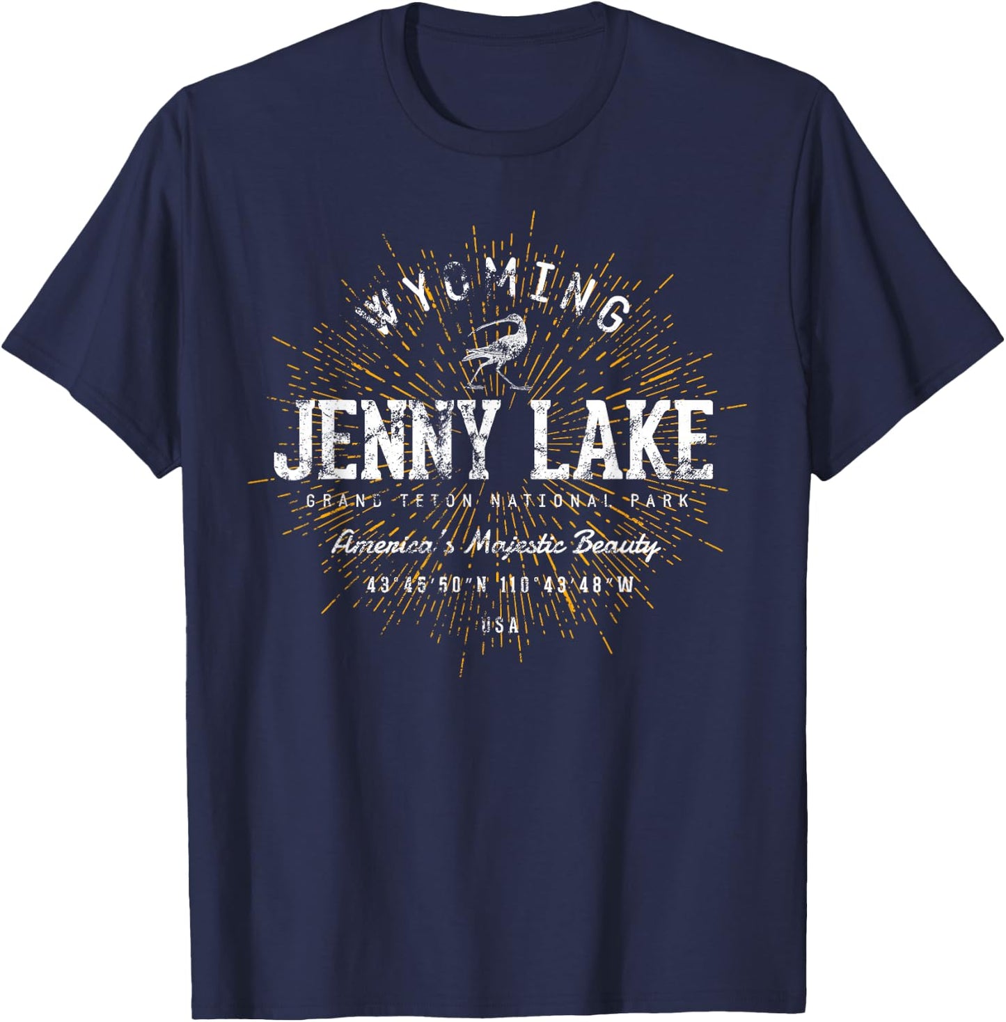 Retro Style Vintage Jenny Lake T-Shirt - T-Shirt | Navy