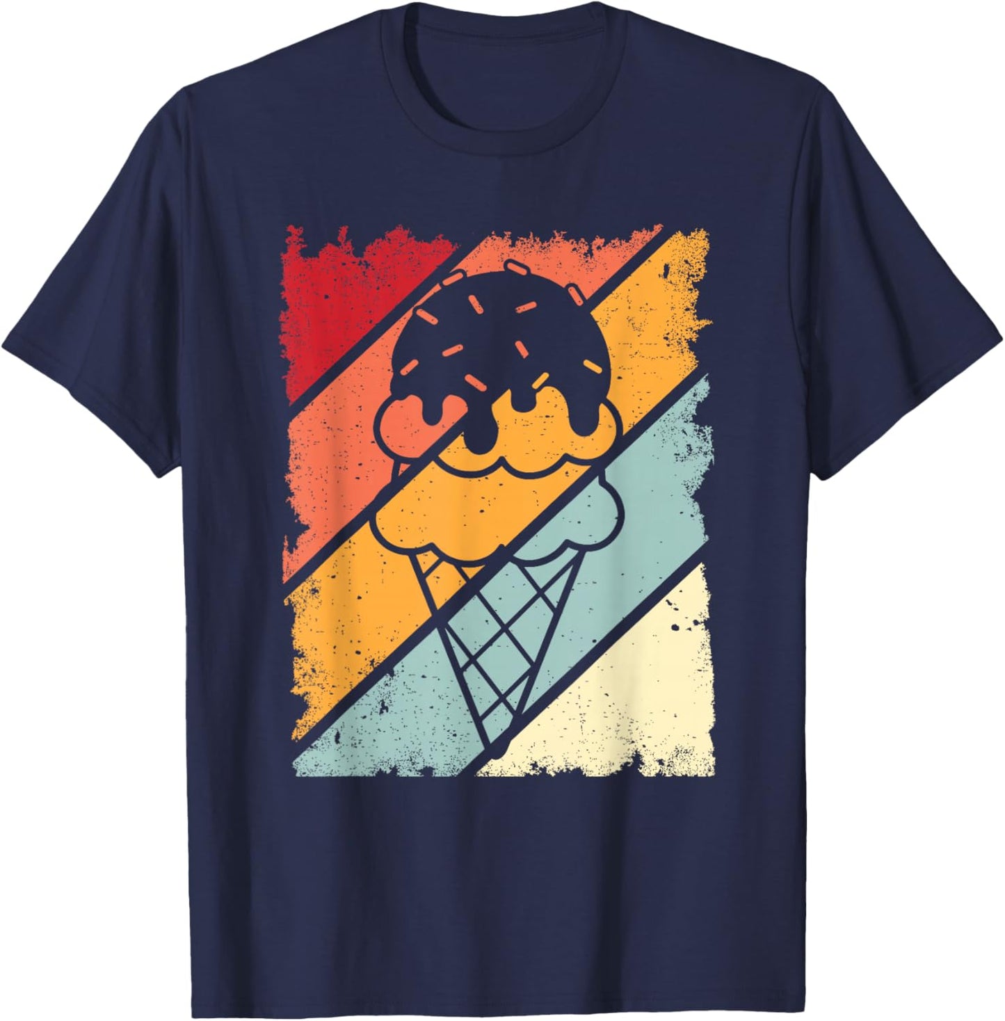 Funny Ice Cream with Sprinkles Women Kids Ice Cream T-Shirt - T-Shirt | Navy