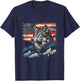 Fourth Of July Wolf American Flag Patriotic 4th Of July T-Shirt - T-Shirt | Navy