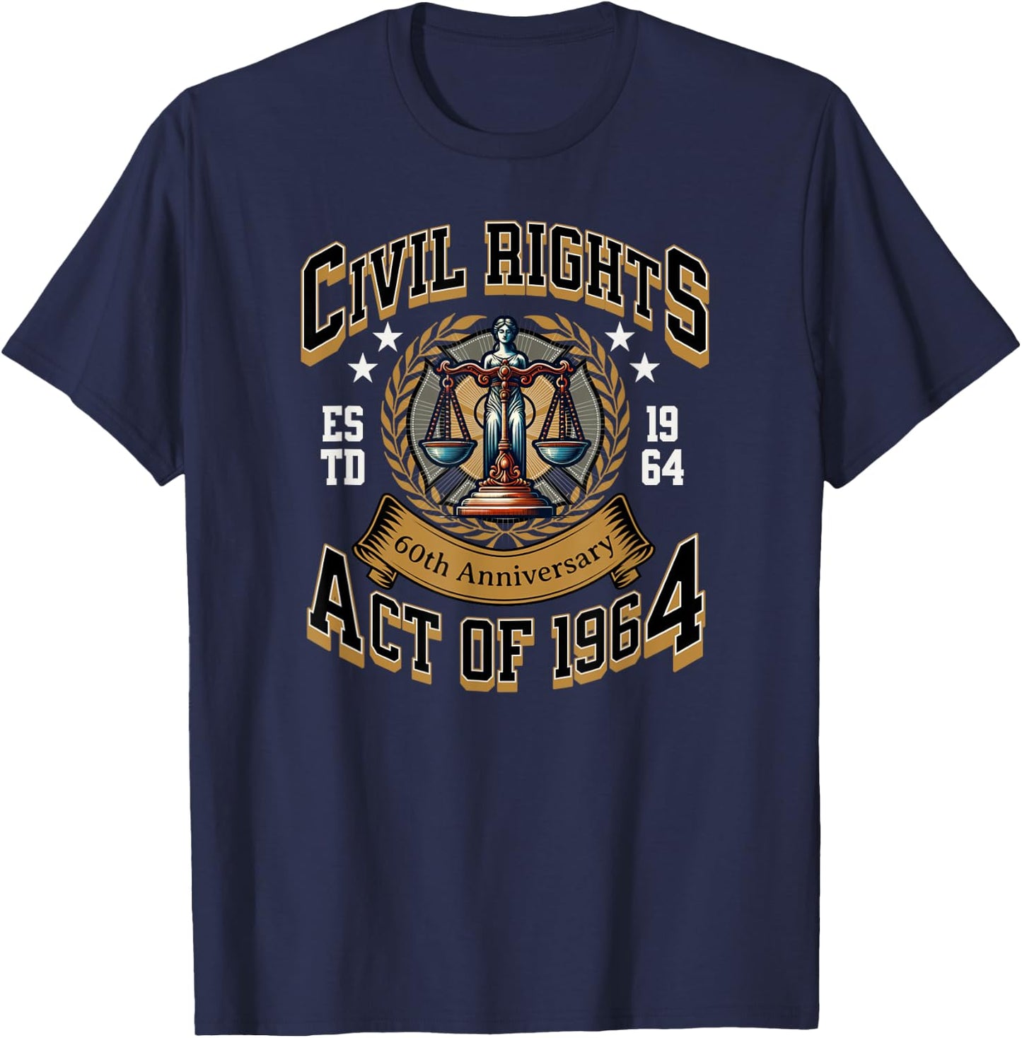 Civil Rights Act Of 1964 60th Anniversary Vintage T-Shirt - T-Shirt | Navy
