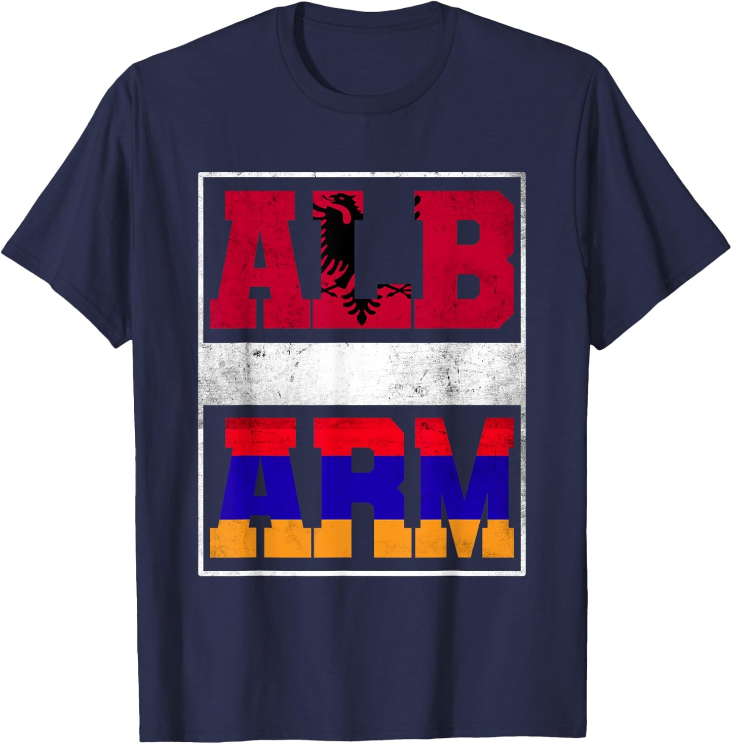 Albania and Armenia Mix Heritage Albanian Armenian Roots T-Shirt - T-Shirt | Navy