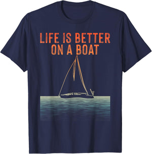 Sailing Design Women Sailor Boating Captain Sailboat T-Shirt - T-Shirt | Navy