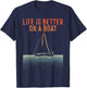Sailing Design Women Sailor Boating Captain Sailboat T-Shirt - T-Shirt | Navy