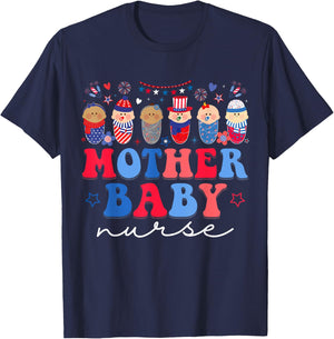 Mother Baby Nurse 4th Of July Postpartum Nursing Men T-Shirt - T-Shirt | Navy