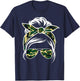 Camouflage Bow Camo Bow Messy Bun Girl Hunting Women T-Shirt - T-Shirt | Navy