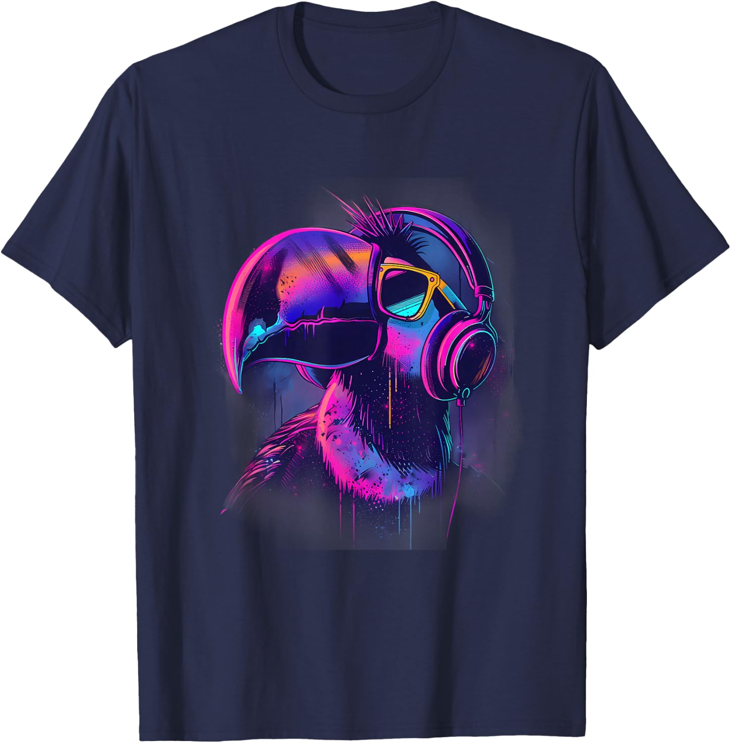 Toucan Music DJ Music Headphones Dance Club Beatmaker Techno T-Shirt - T-Shirt | Navy