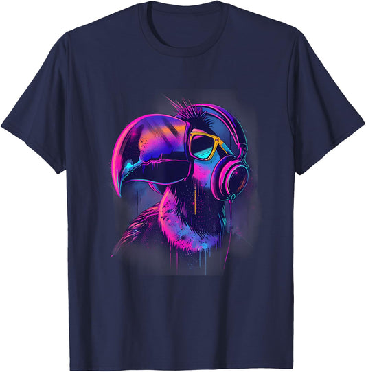 Toucan Music DJ Music Headphones Dance Club Beatmaker Techno T-Shirt - T-Shirt | Navy