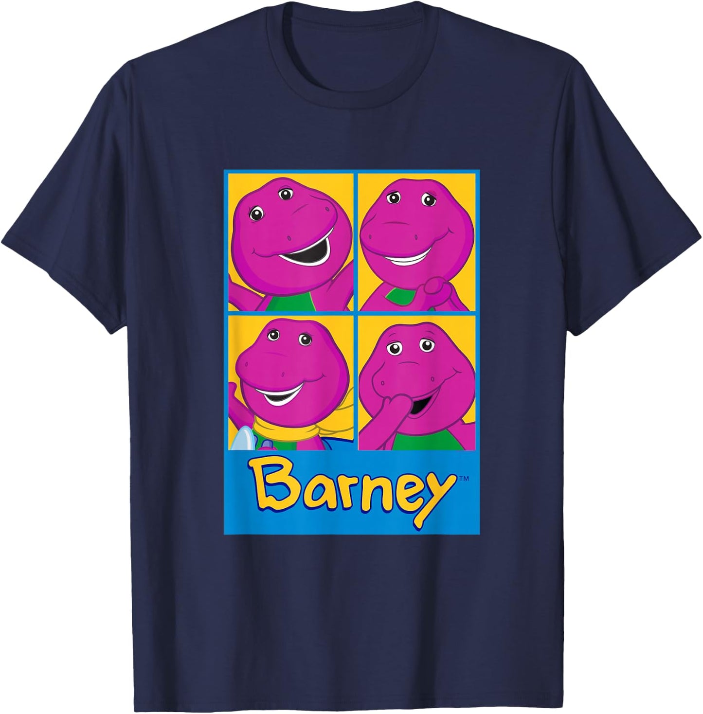 Barney - Barney Grid T-Shirt - T-Shirt | Navy