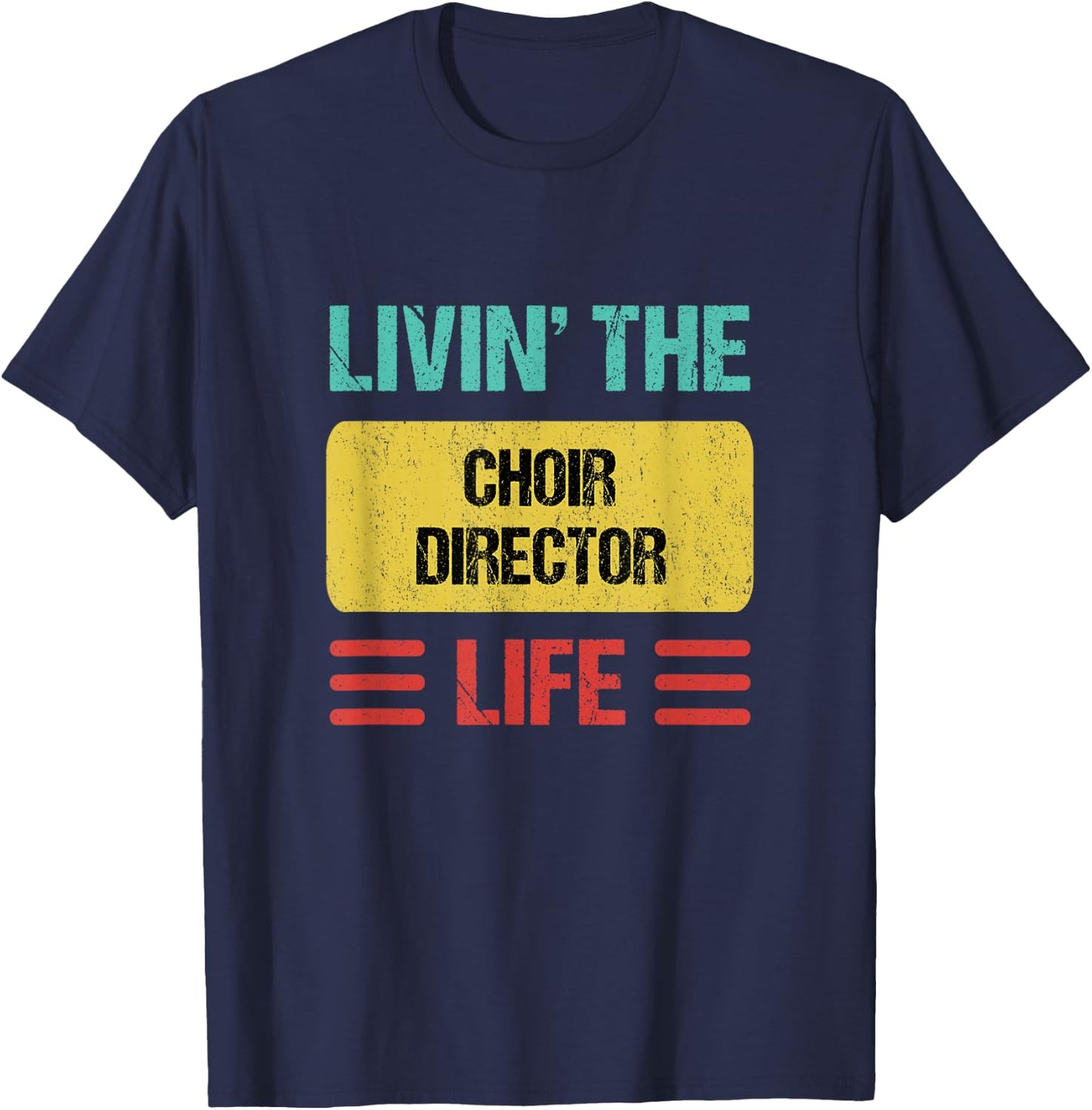 Choir Director Shirts & Gifts -Adults Black Small Modern Short Sleeve T-Shirt - T-Shirt | Navy
