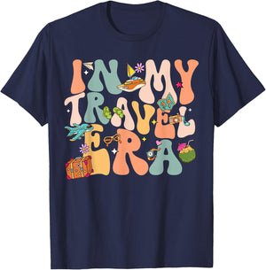 In My Travel Era Airplane Adventure In My Travel Era Airplane Adventure For Family Vacation Trip T-Shirt - T-Shirt | Navy