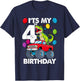 It's My 4th Birthday Dinosaur Monster Truck T-Shirt - T-Shirt | Navy