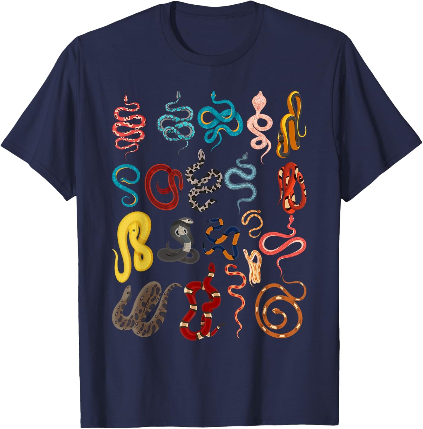 Types Of Snakes Educational Herpetologist Kids Boys Girls T-Shirt - T-Shirt | Navy