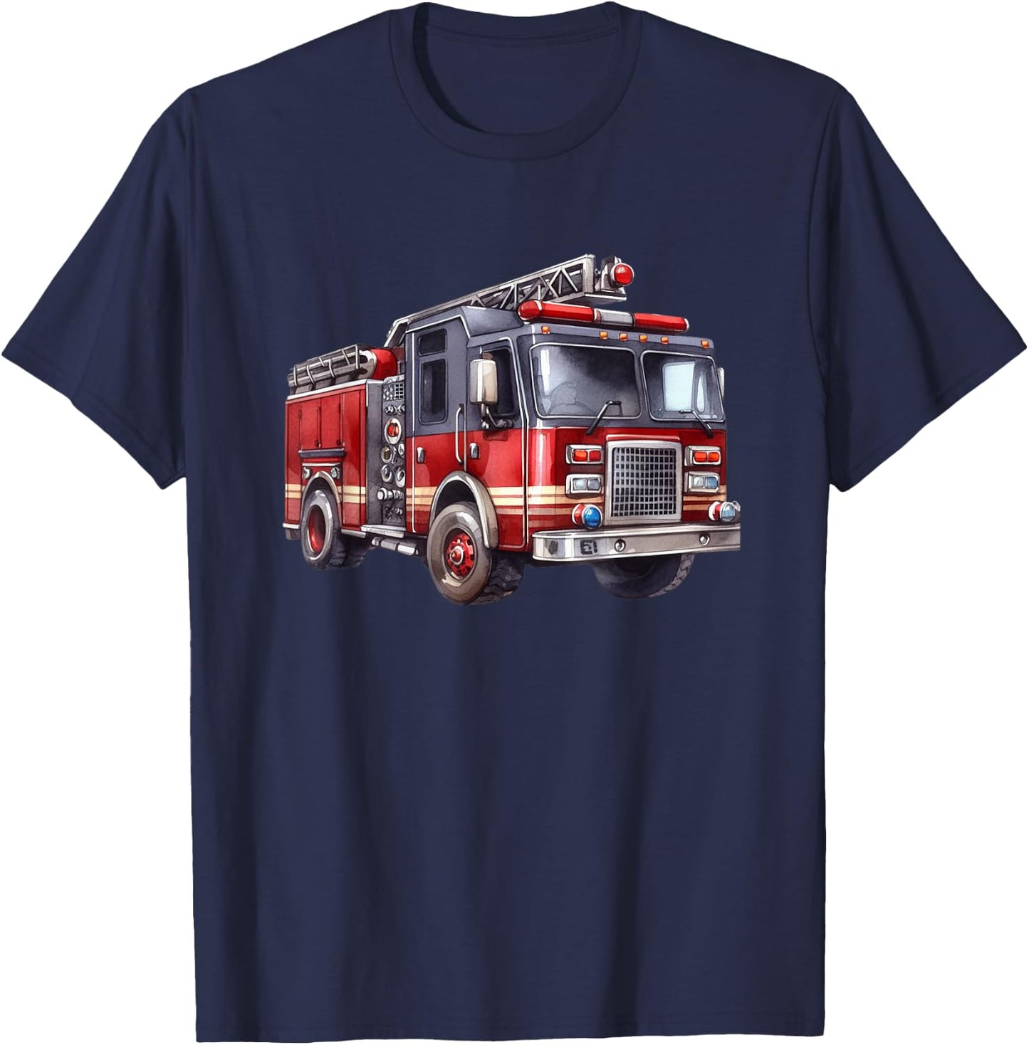 Fire Truck design for Trucker trailer Ladder T-Shirt - T-Shirt | Navy