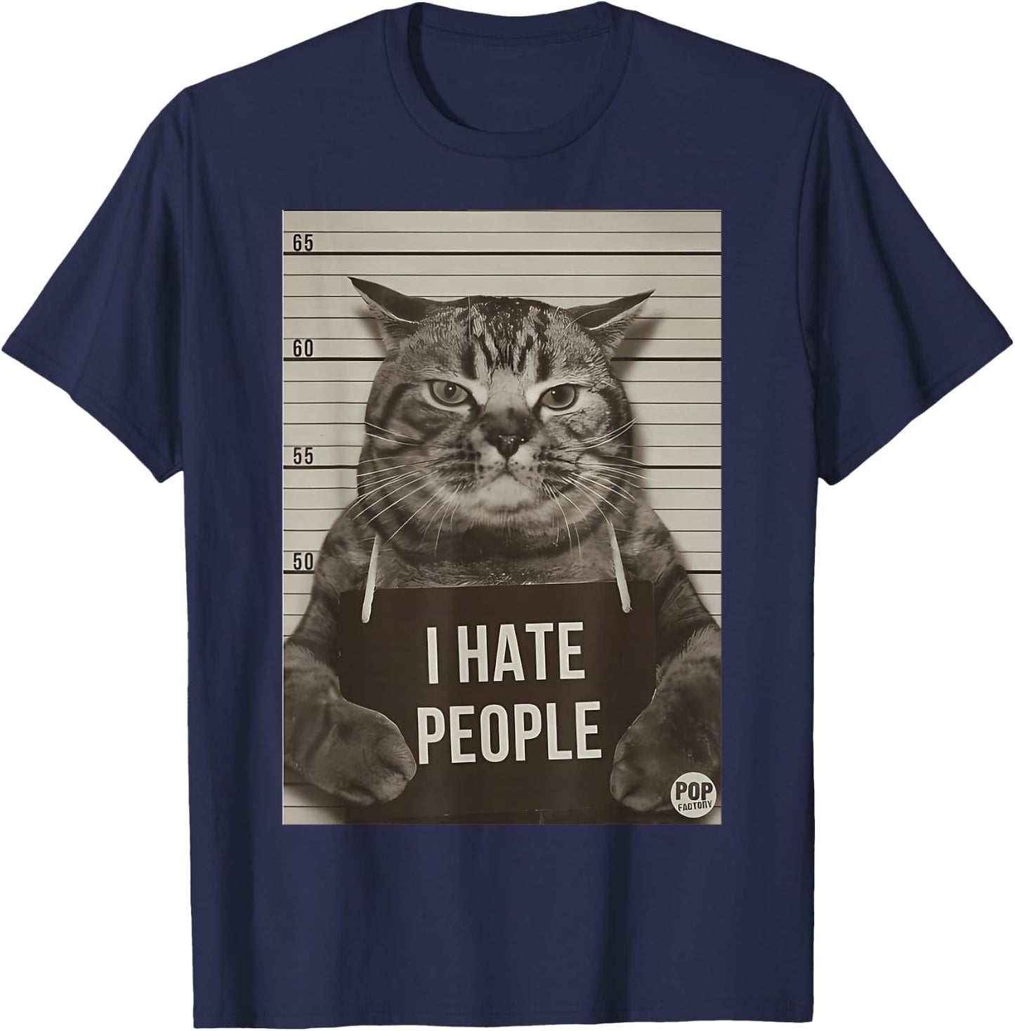 Cat funny, Cats love, Cats I Hate People T-Shirt - T-Shirt | Navy