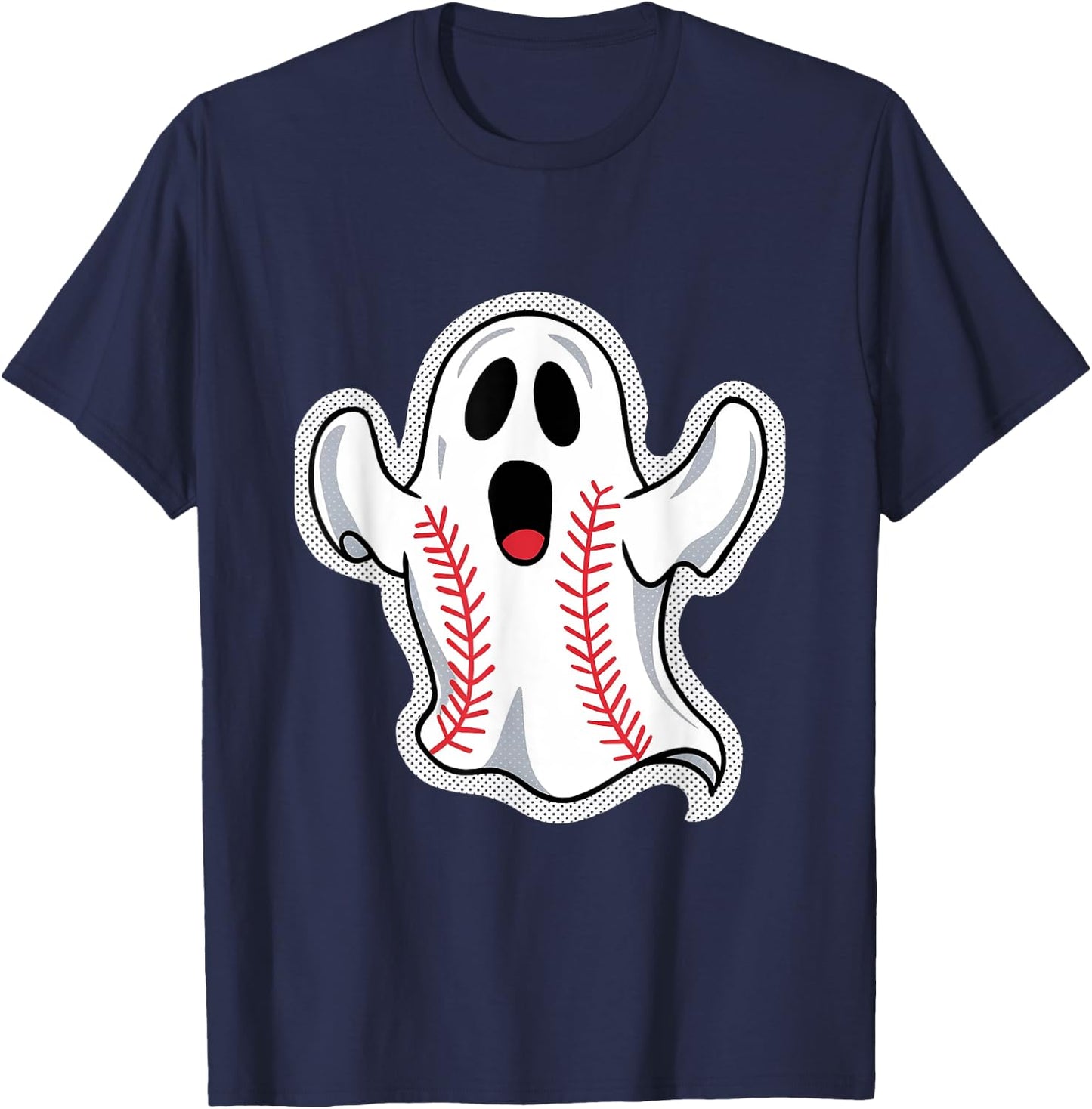 Halloween costume of a baseball ghost baseball lover T-Shirt - T-Shirt | Navy