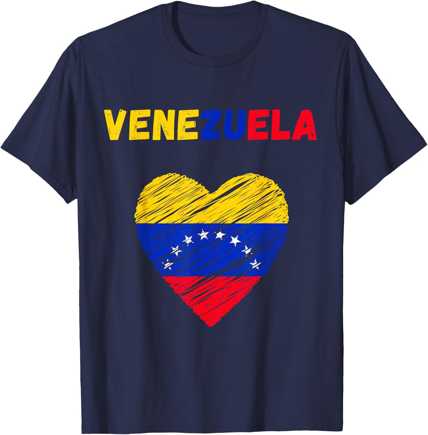 Venezuela Flag Holiday Venezuela Heart Venezuelan Flag T-Shirt - T-Shirt | Navy