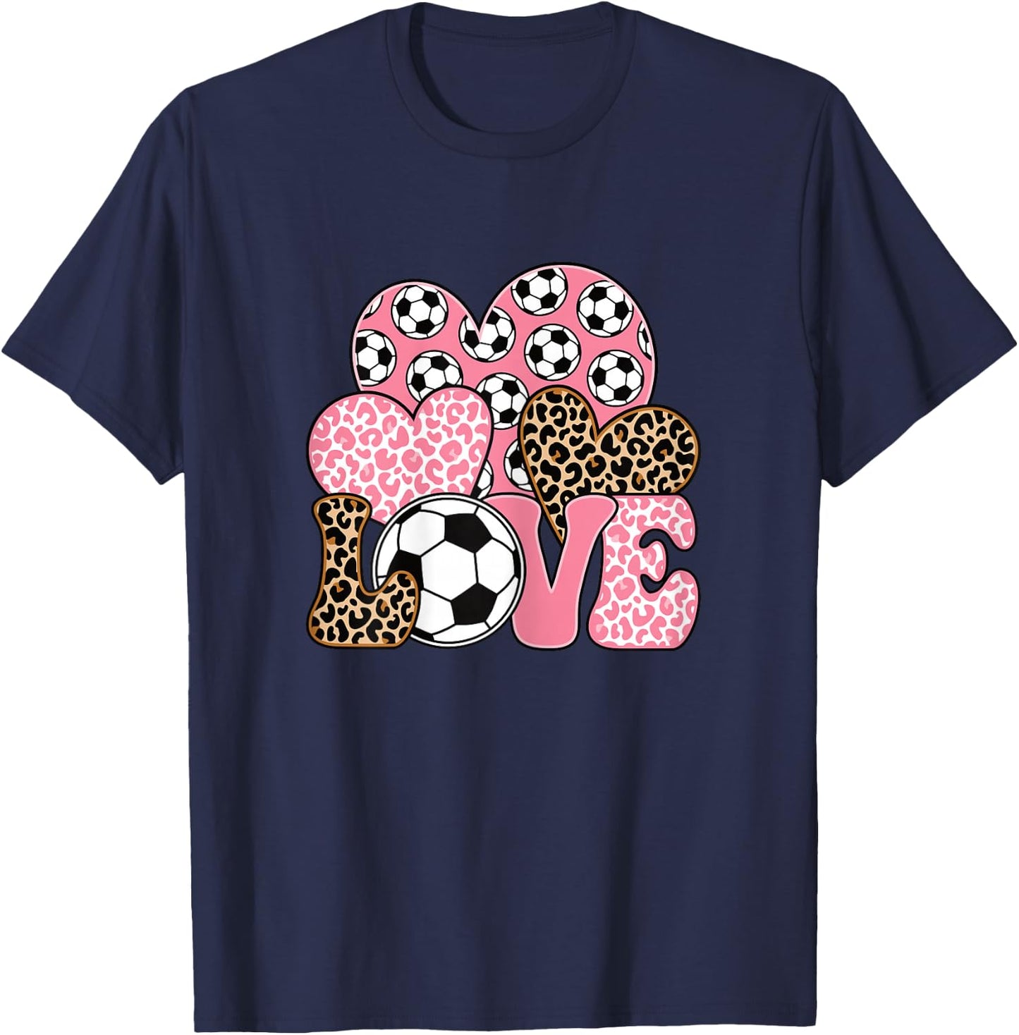 Love Soccer Cute Soccer Lover Women Girls T-Shirt - T-Shirt | Navy