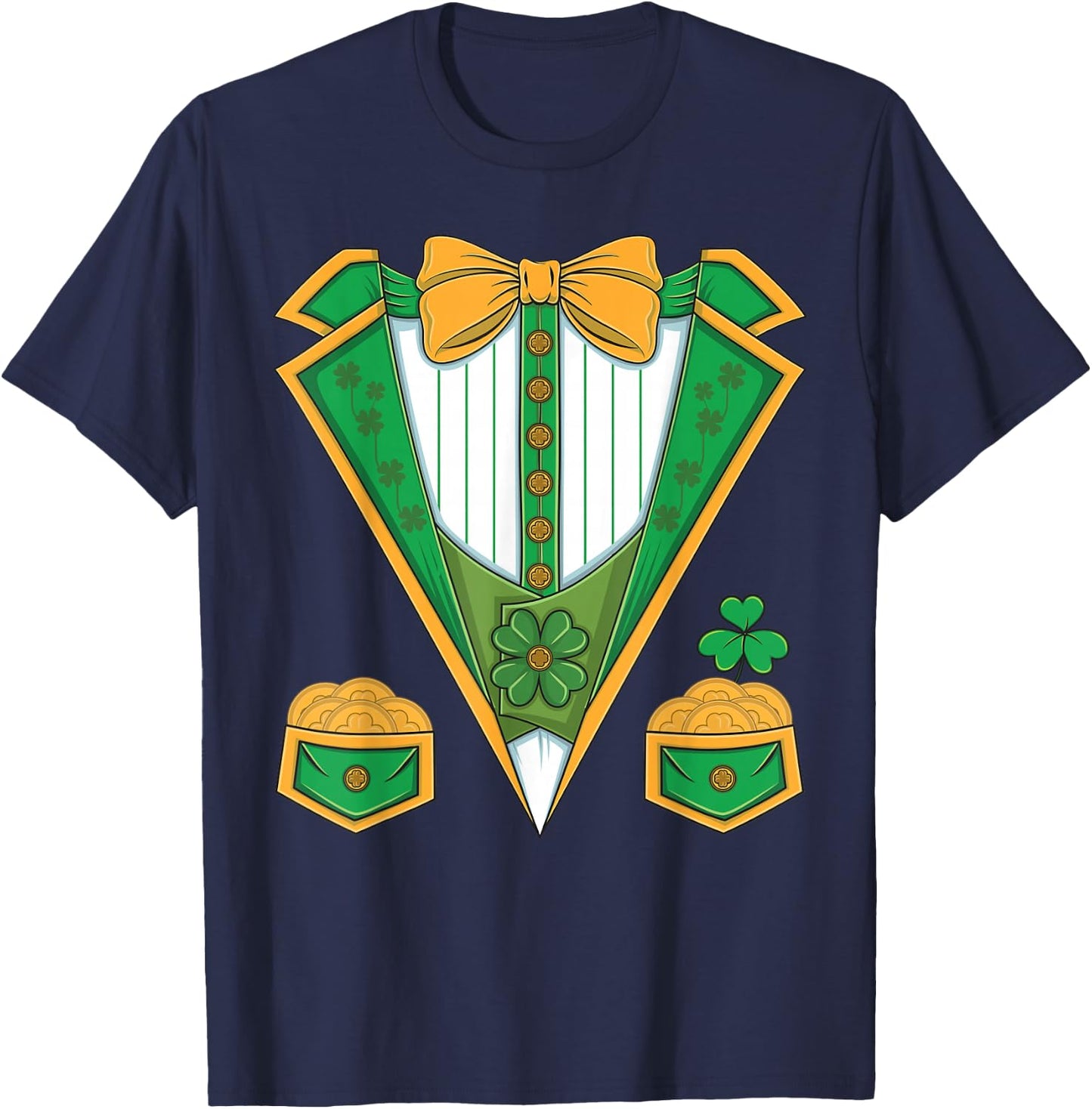 Leprechaun Costume St. Patrick's Day Tuxedo Kids Men Boys T-Shirt - T-Shirt | Navy