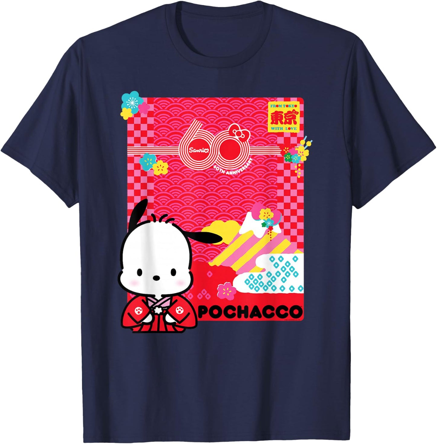 Pochacco Sanrio 60th T-Shirt - T-Shirt | Navy