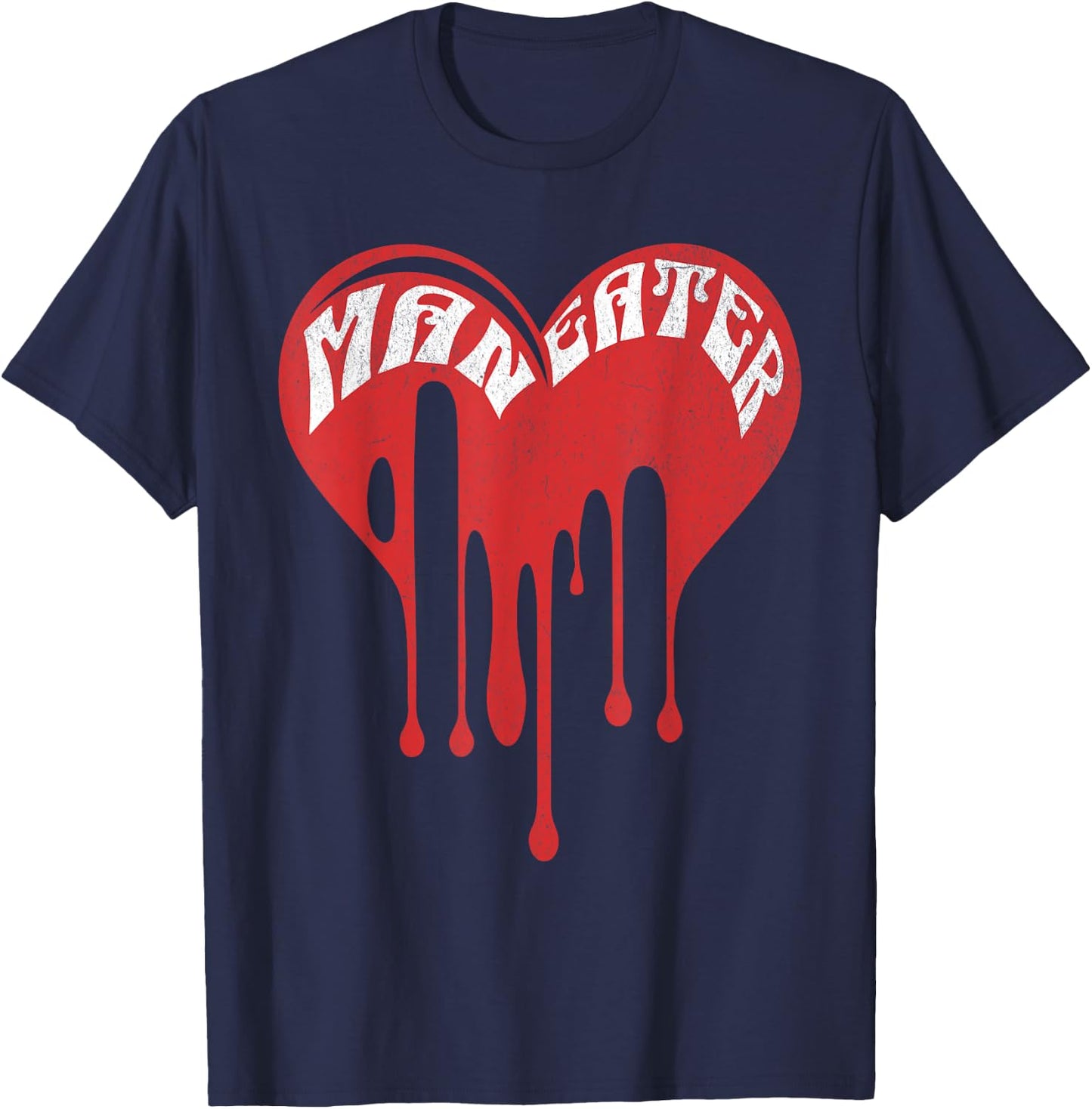 Maneater Broken Heart Y2k Aesthetic Cute Strong Feminist T-Shirt - T-Shirt | Navy