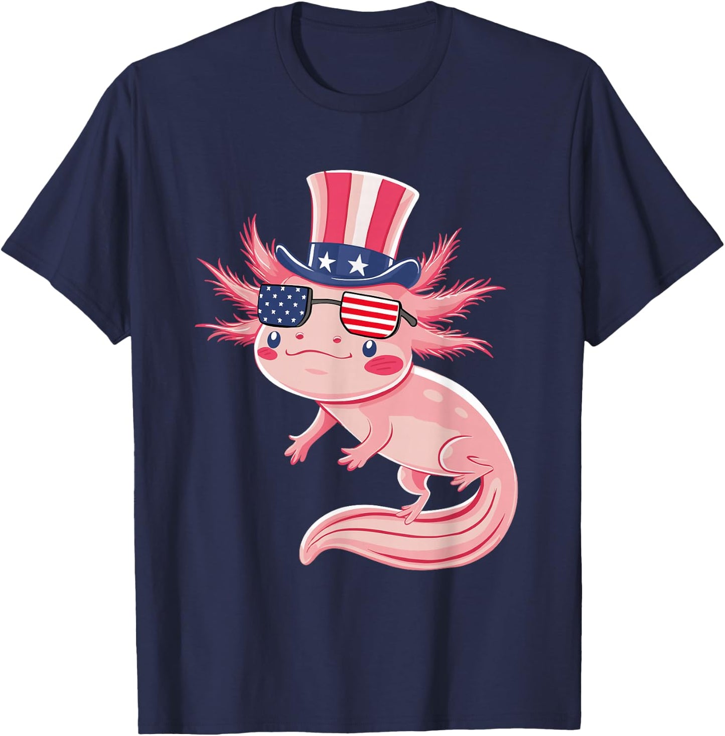 Axolotl 4th of July T-Shirt - T-Shirt | Navy
