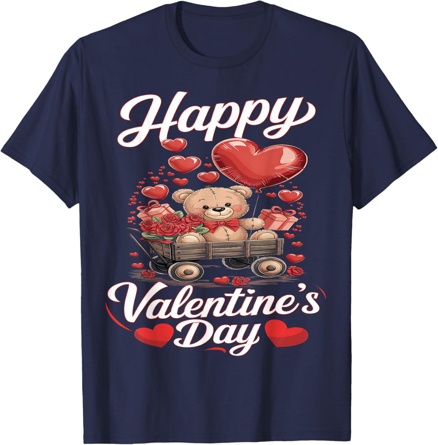 Happy Valentines Day Shirts Women Cute Valentine T-Shirt - T-Shirt | Navy