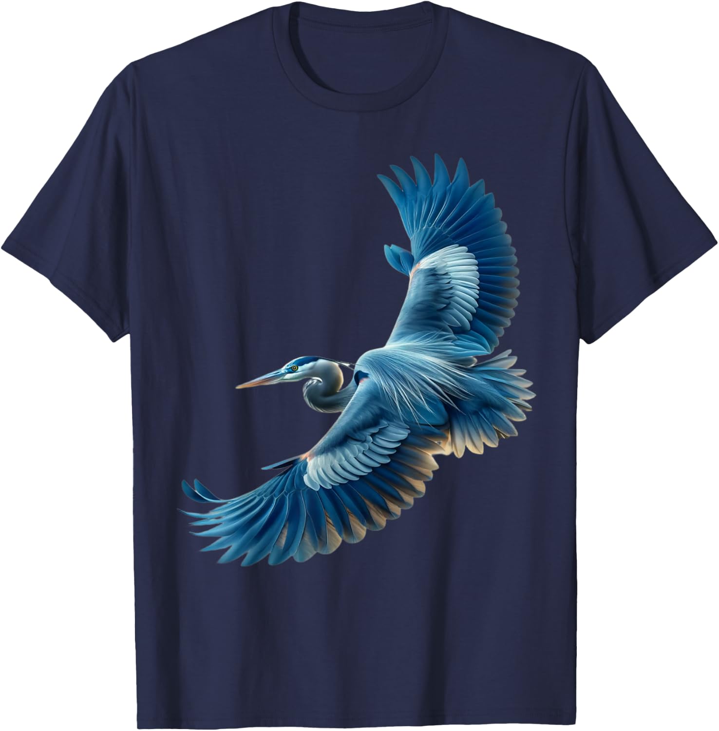 Great Blue Heron Egret Bird Flight Migration Pattern T-Shirt - T-Shirt | Navy