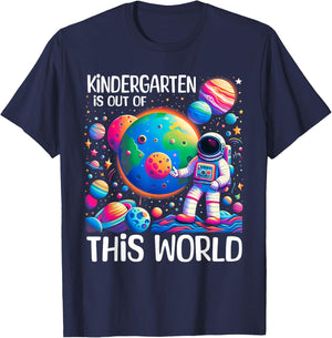 Kindergarten Is Out Of This World Back To School Astronaut T-Shirt - T-Shirt | Navy