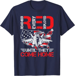 On Friday We Wear Red Remembers Everyone Deployed USA Flag T-Shirt - T-Shirt | Navy