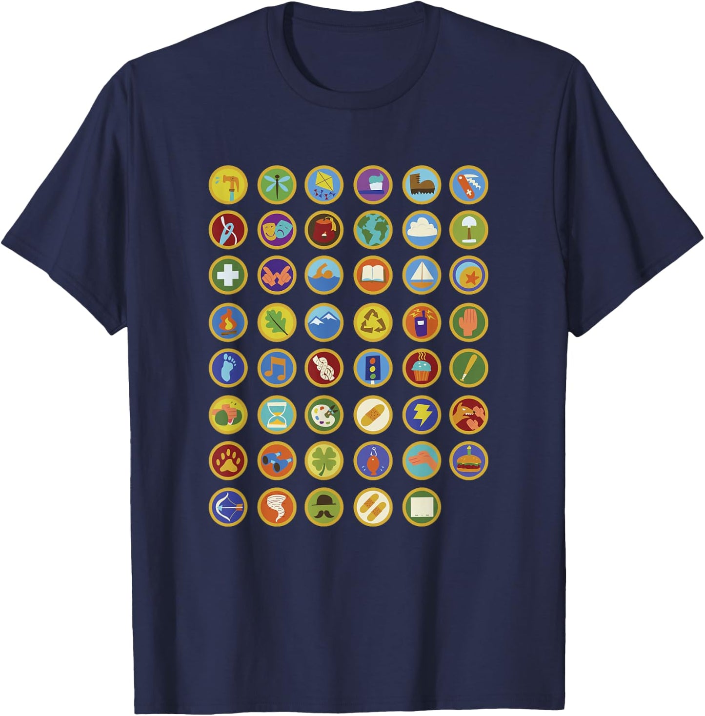 Disney Pixar Up Wilderness Explorer Badges Collage T-Shirt - T-Shirt | Navy