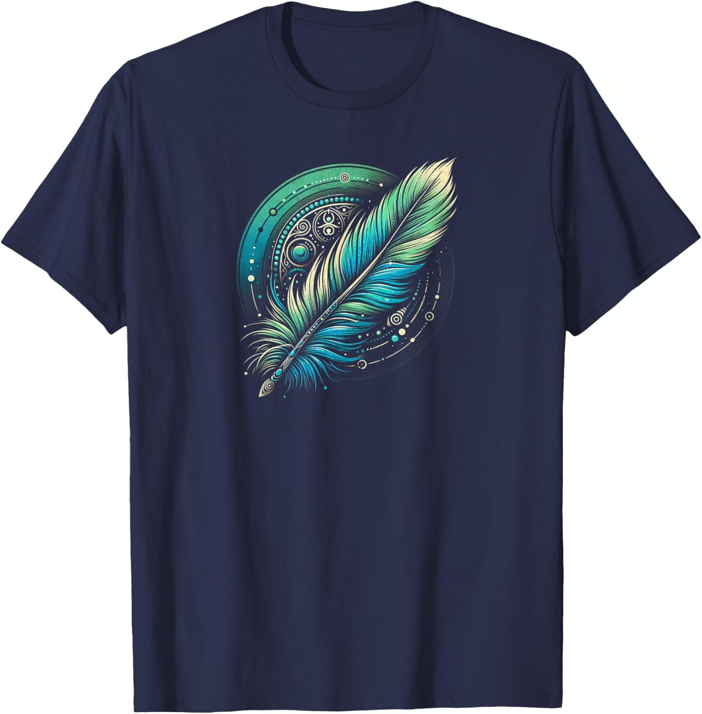 Spiritual Feather T-Shirt - T-Shirt | Navy