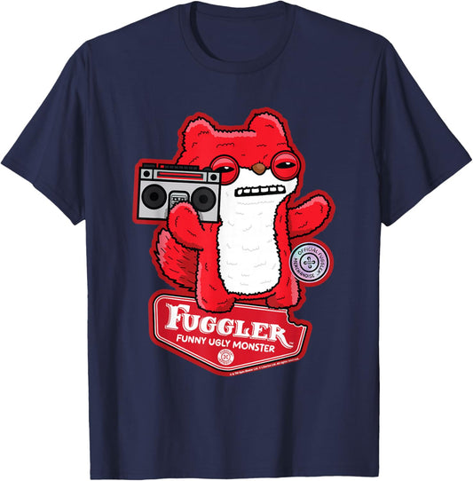 Fuggler -Adults and Kids , Black, Small, Short Sleeve, Cartoon Squirrel Design T-Shirt - T-Shirt | Navy