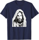 Jesus Christ Bible Sketch Face Of Jesus Funny Meme T-Shirt - T-Shirt | Navy